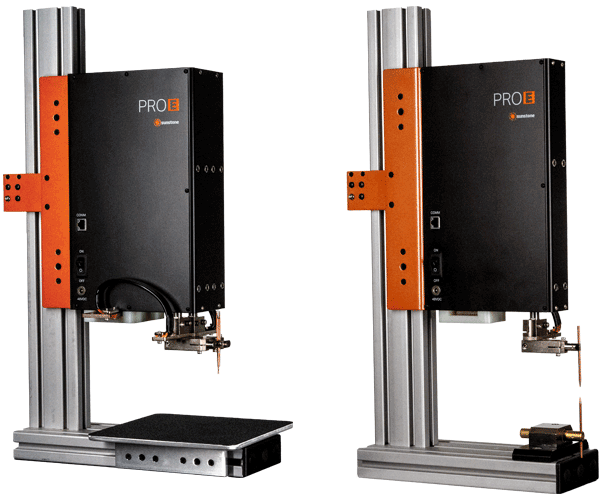 Pro E electromagnetic weld head includes monitoring, available in parallel or opposed configuration.